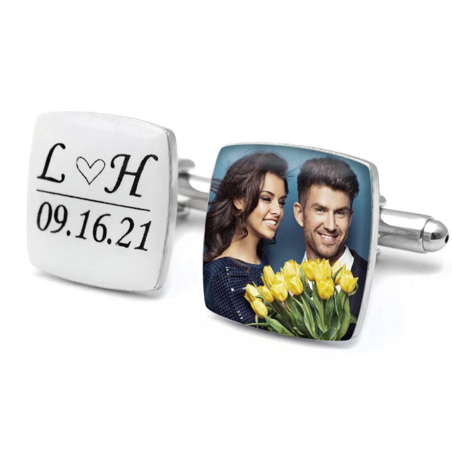 Men Grooming Usa - Abotoaduras personalizadas com foto, abotoaduras masculinas