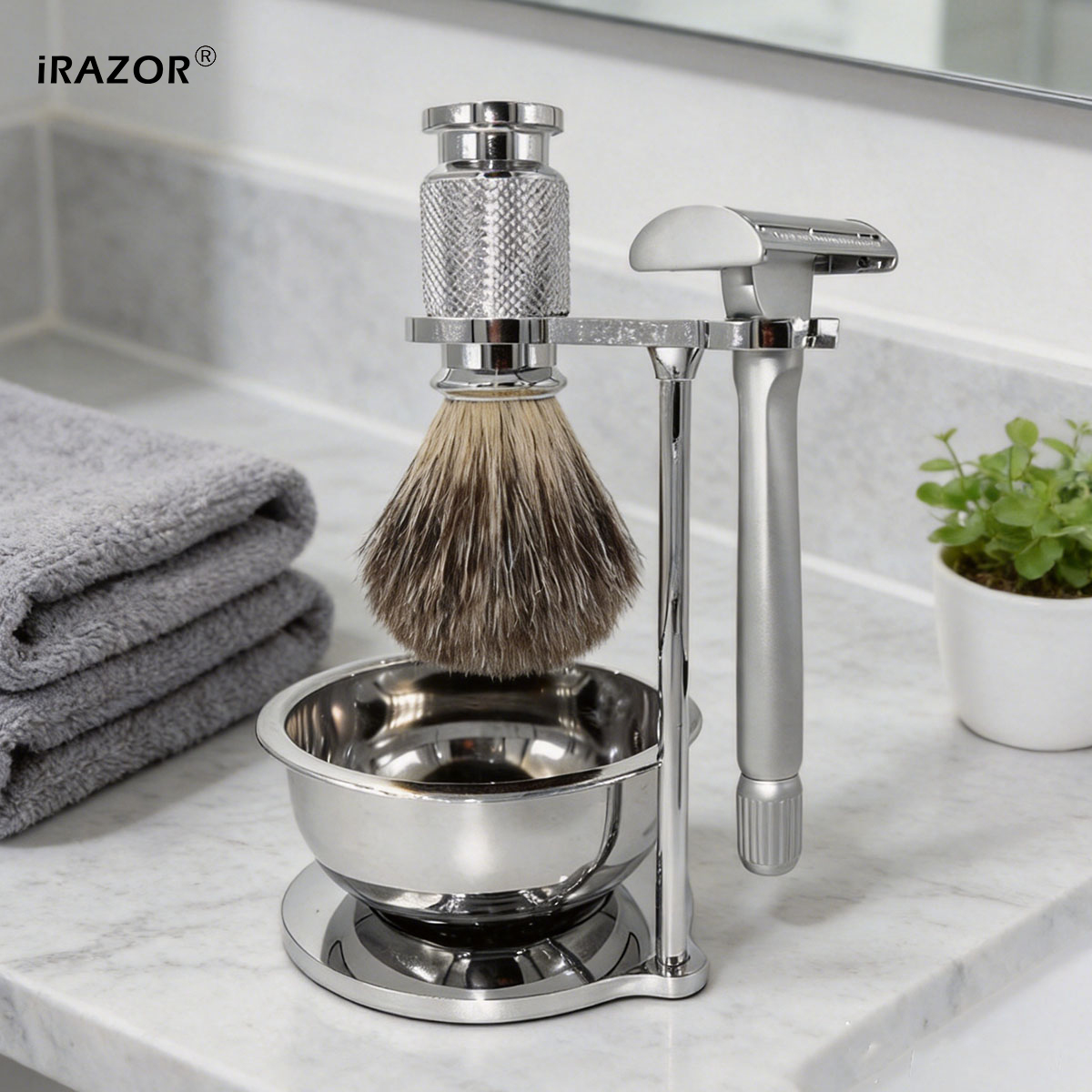 Mens Grooming Kit Gift Set - Kit de Barbeador de Segurança iRAZOR