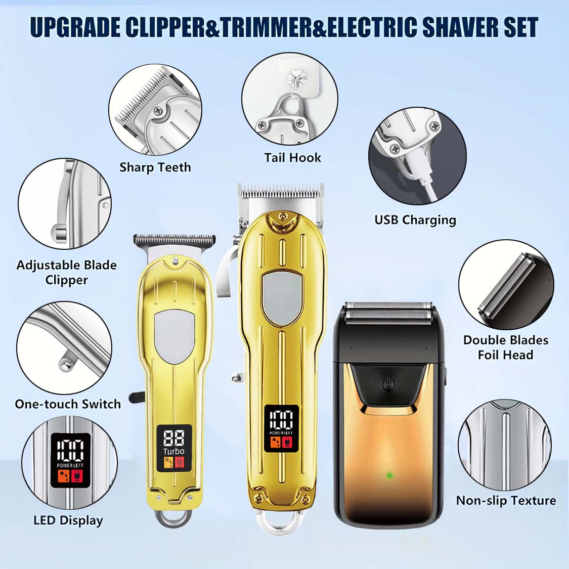 Conjunto Profissional 3 em 1 d - Mens Grooming Kit Gift Set avaliação e preço